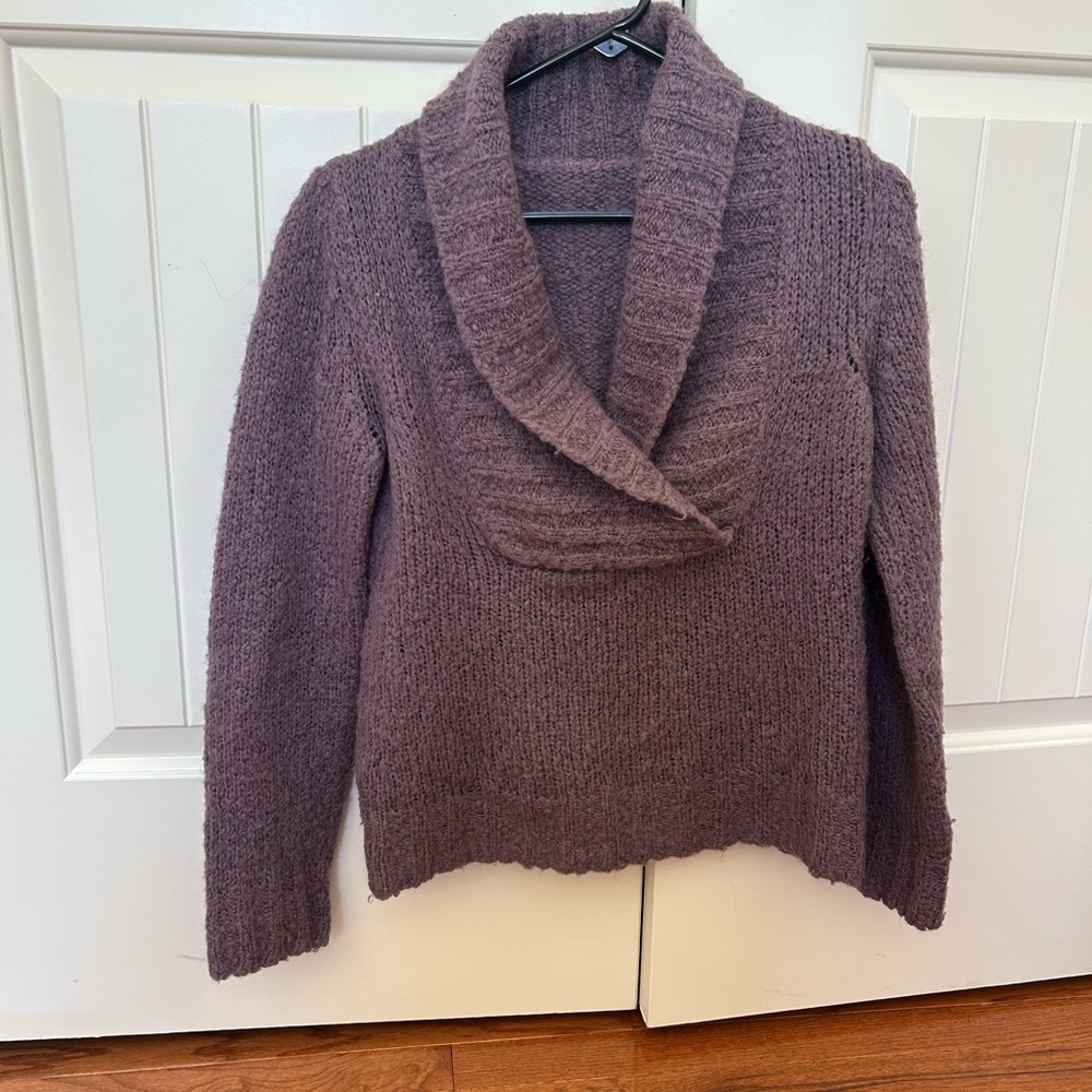 LOFT Women's Cowl Neck Sweater in Purple